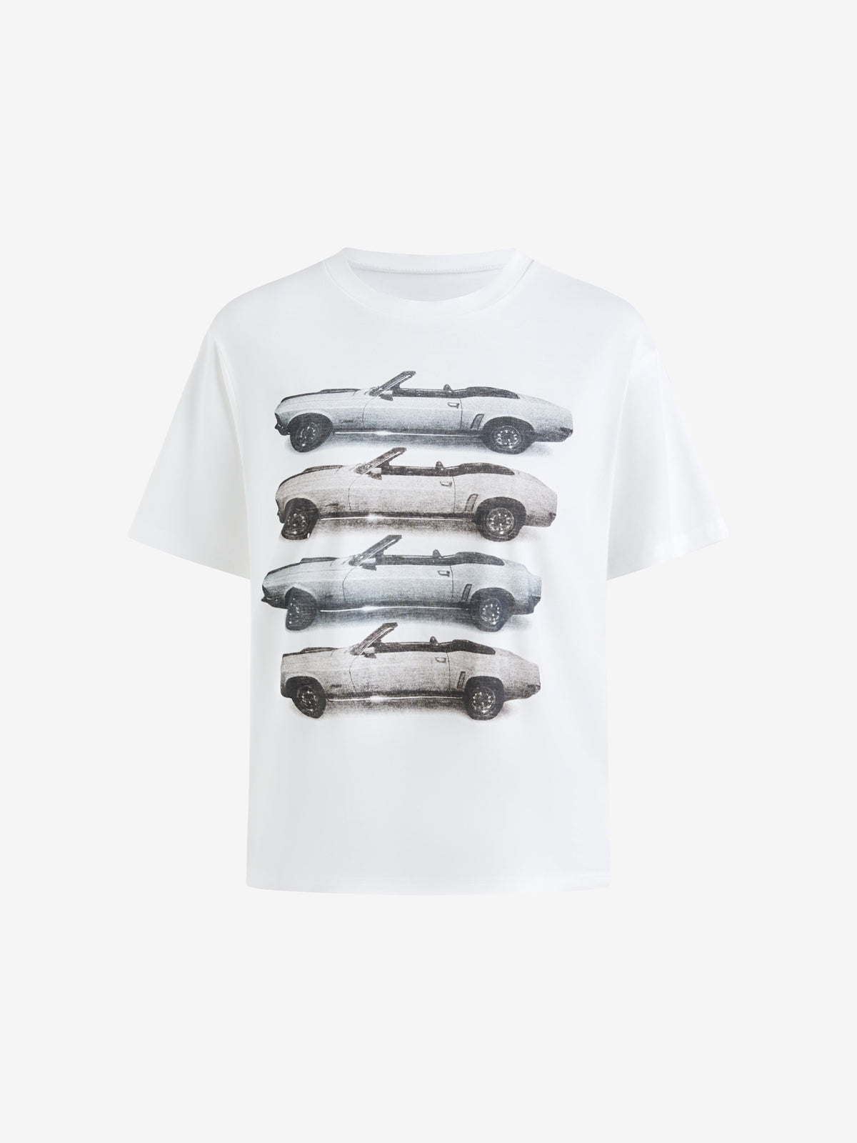 American Street Motorcycle Print Casual Loose Summer Short-Sleeved T-Shirt