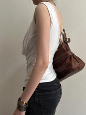 Niche Dark Style, Diamond Cross, Spicy Girl, Two-Tone Faux Two-Piece Vest