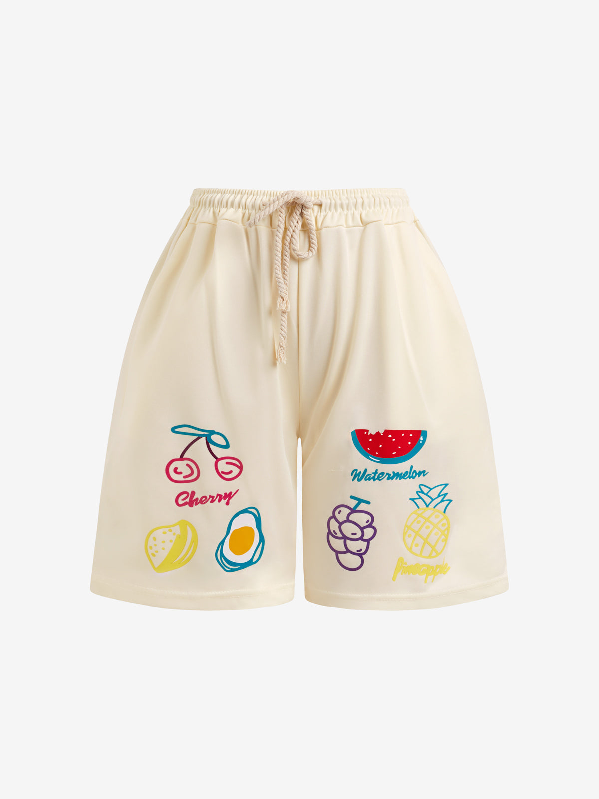 European And American Tropical Fruit Bubble Print Street Shorts