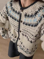 Retro Fair Isle Ethnic Cardigan Cardigan