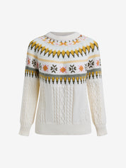 Fair Isle College Casual Pullover Sweater