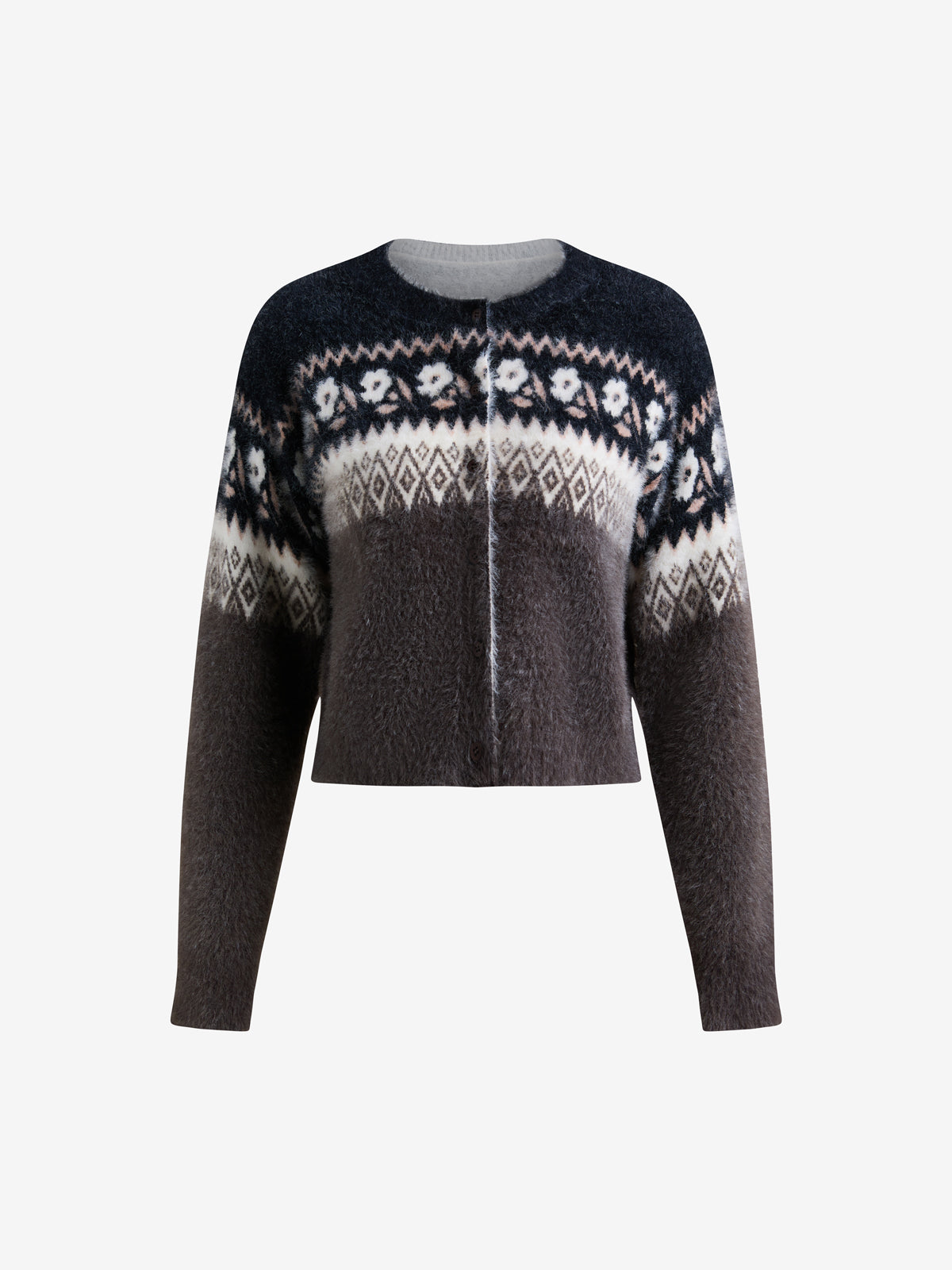 Fair Isle Cardigan Long Sleeve Sweater