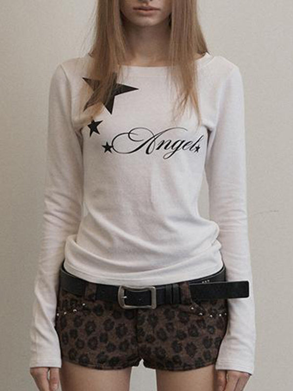 Fashionable Letter Print Long Sleeve