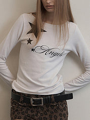Fashionable Letter Print Long Sleeve