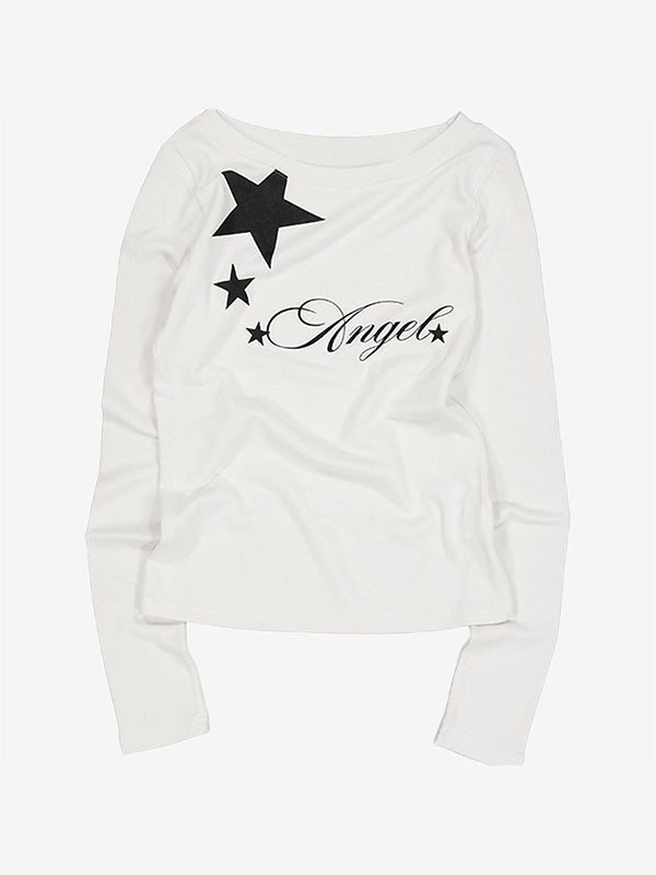 Fashionable Letter Print Long Sleeve