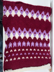 Fair Isle Patterned Loose-Fitting Pullover Sweater Cardigan