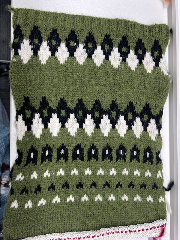 Fair Isle Patterned Loose-Fitting Pullover Sweater Cardigan