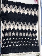 Fair Isle Patterned Loose-Fitting Pullover Sweater Cardigan