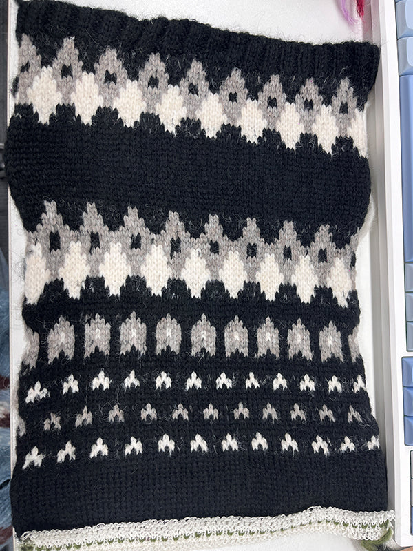 Fair Isle Patterned Loose-Fitting Pullover Sweater Cardigan