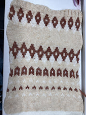 Fair Isle Patterned Loose-Fitting Pullover Sweater Cardigan