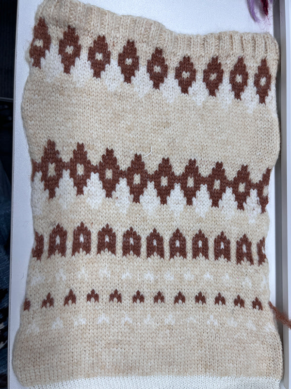 Fair Isle Patterned Loose-Fitting Pullover Sweater Cardigan