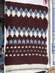 Fair Isle Patterned Loose-Fitting Pullover Sweater Cardigan