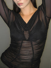 Spicy Girl Style Mesh Long Sleeve