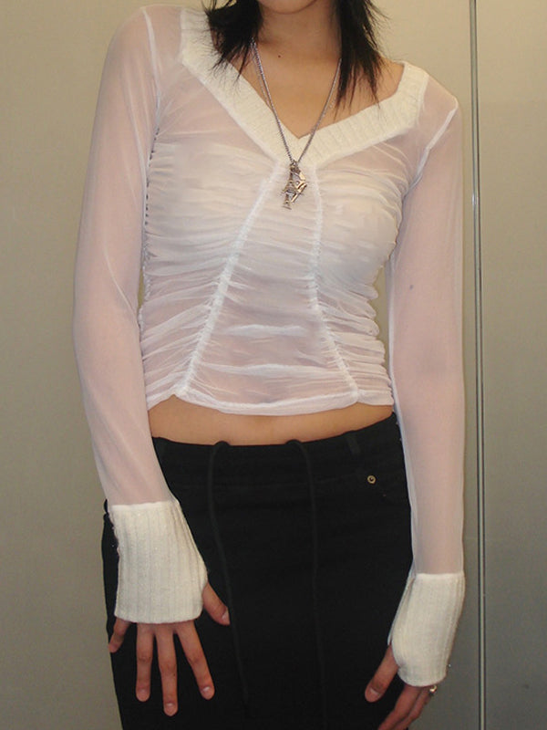 Spicy Girl Style Mesh Long Sleeve