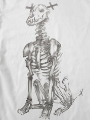 Skull Print Mesh Panels Long Sleeve