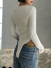 3D Patterned Tie Print Long Sleeve