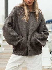 Soft Solid Color Pullover Hooded Knit Sweatshirts