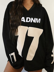 Jersey Loose-Fitting Oversized Long Sleeve
