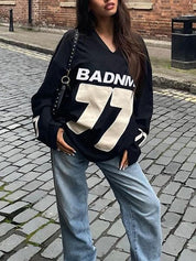 Jersey Loose-Fitting Oversized Long Sleeve