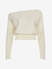 Slanted Neck Loose Waist Sweaters