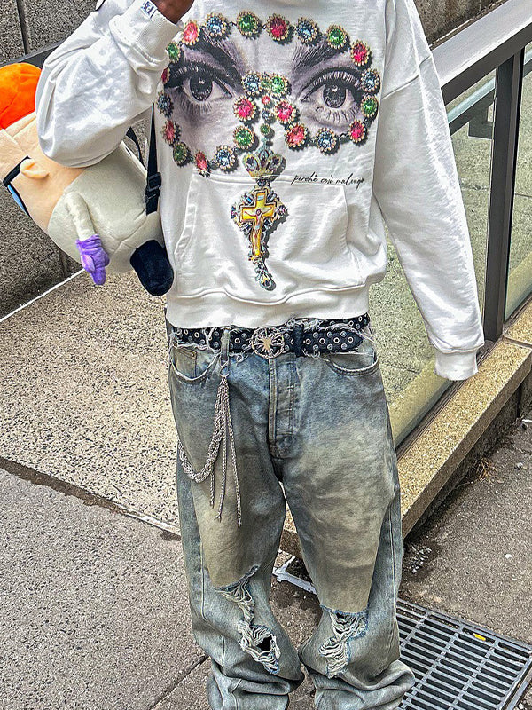 Jewelry Eye Print Sweatshirt