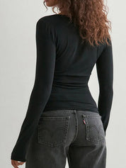 Ruffled Basic Long Sleeve