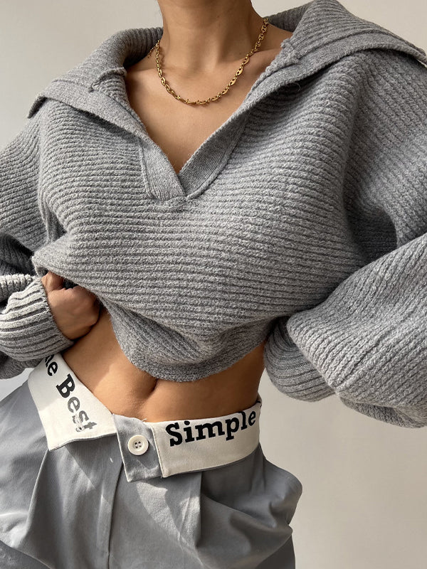 Half-Open Zipper Casual Sweatshirts