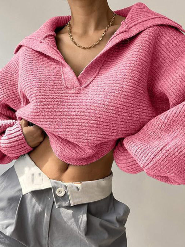 Half-Open Zipper Casual Sweatshirts