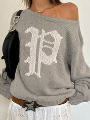 English Printed Pullover Sweaters