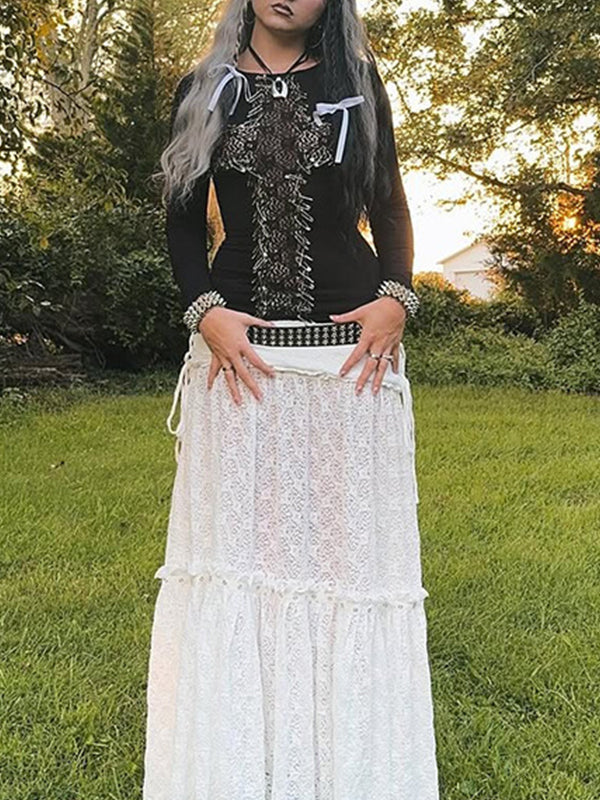 3D Cross Print Long Sleeve