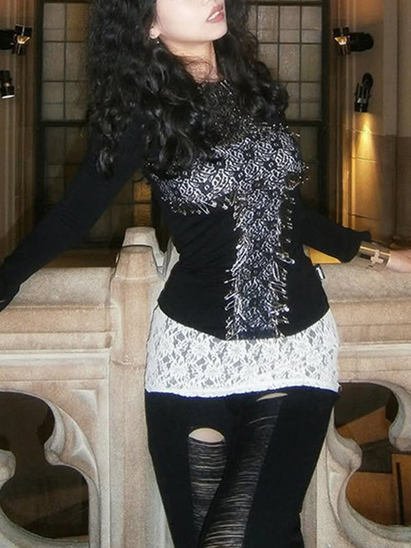 3D Cross Print Long Sleeve