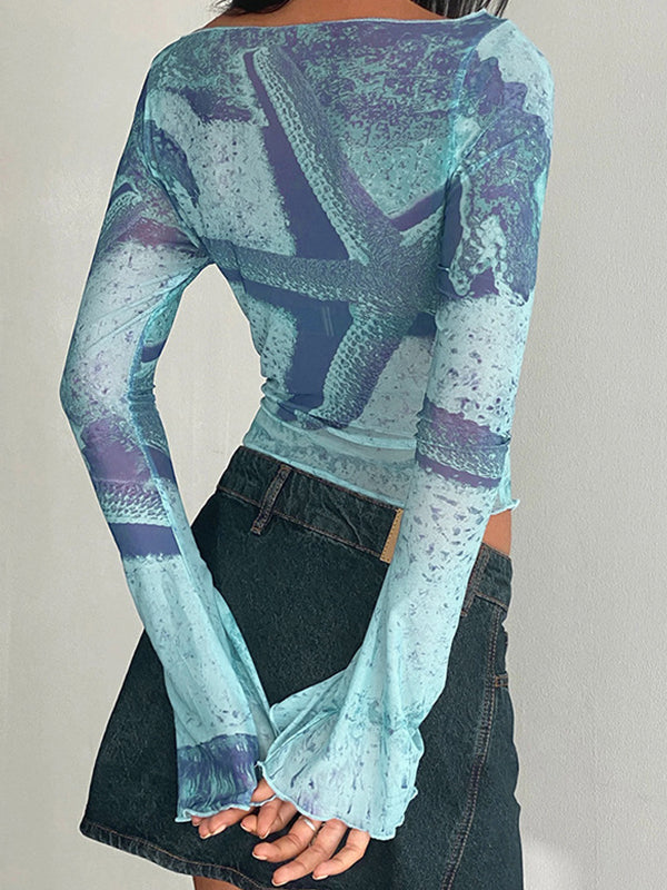 Starfish Print Long Sleeve