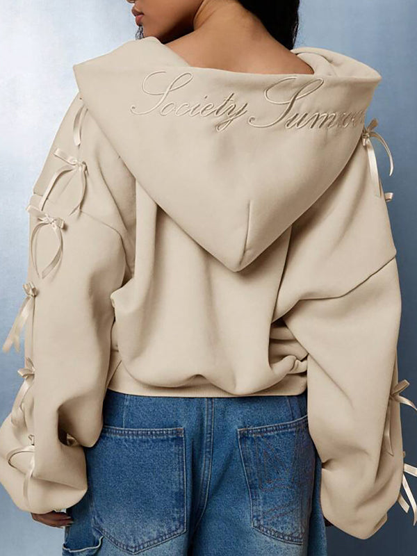 Bowknot Embroidered Sweatshirts