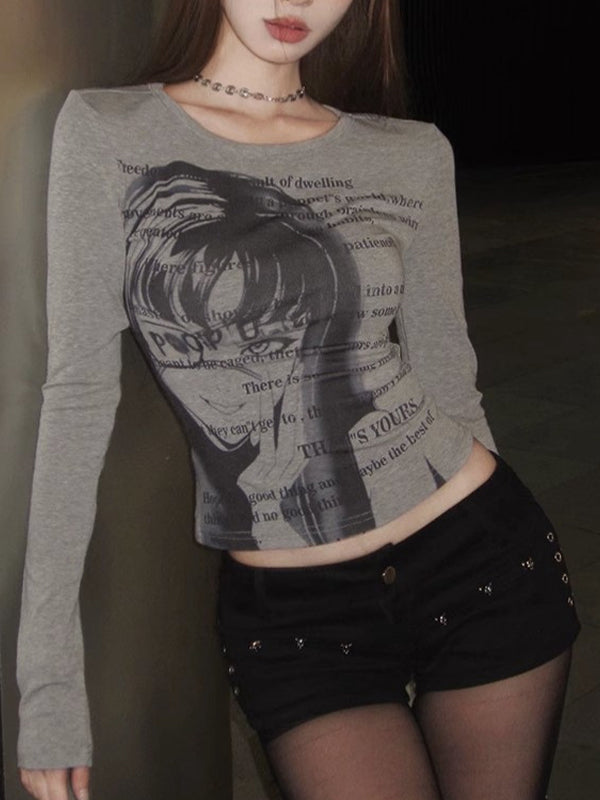 Retro Comic Print Long Sleeve