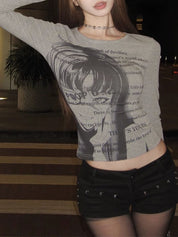 Retro Comic Print Long Sleeve