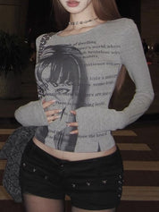 Retro Comic Print Long Sleeve