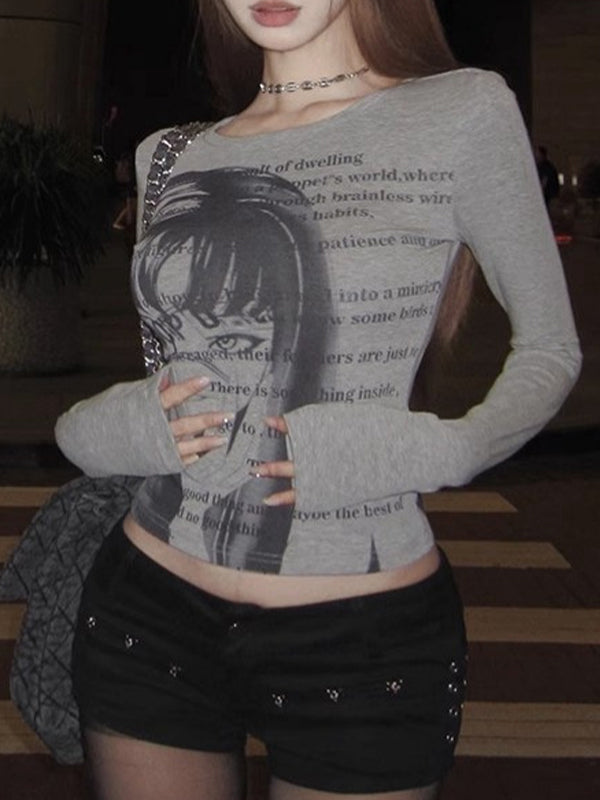 Retro Comic Print Long Sleeve