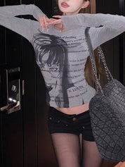 Retro Comic Print Long Sleeve