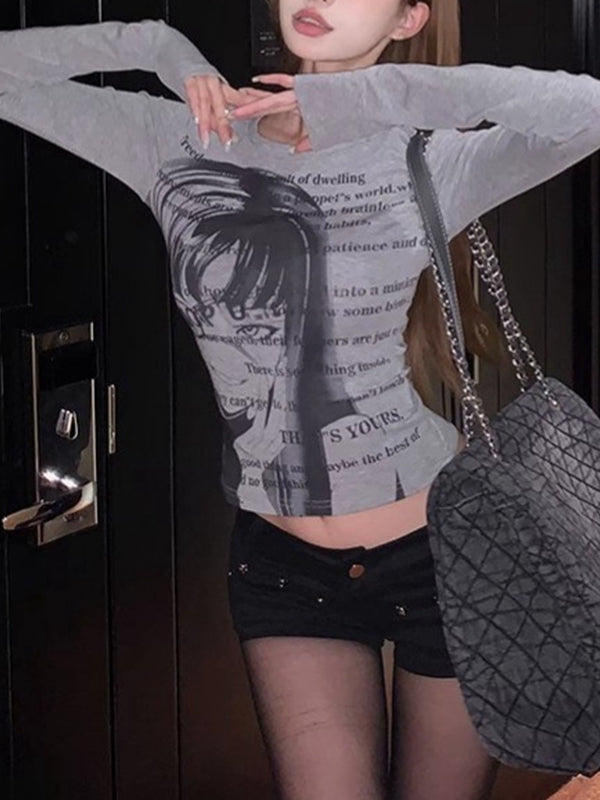 Retro Comic Print Long Sleeve