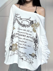 Ethnic Floral Print  Oversized Long Sleeve