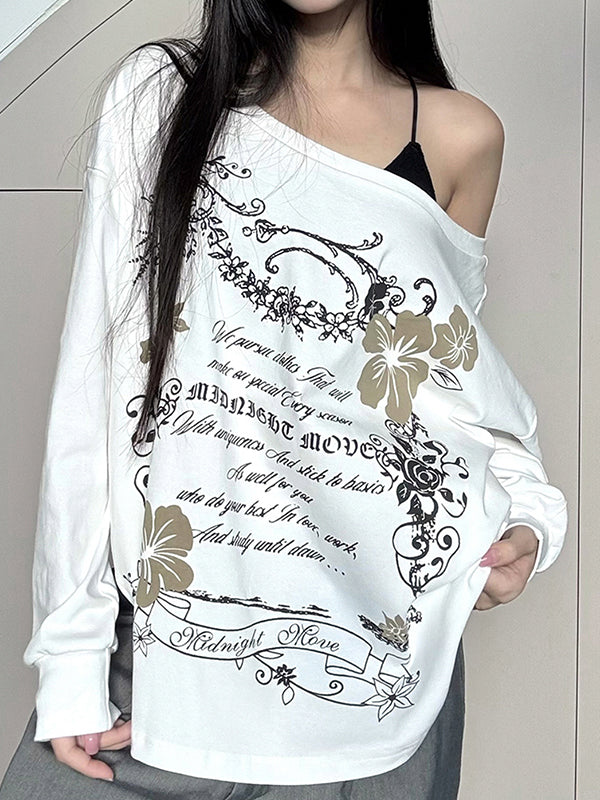 Ethnic Floral Print  Oversized Long Sleeve