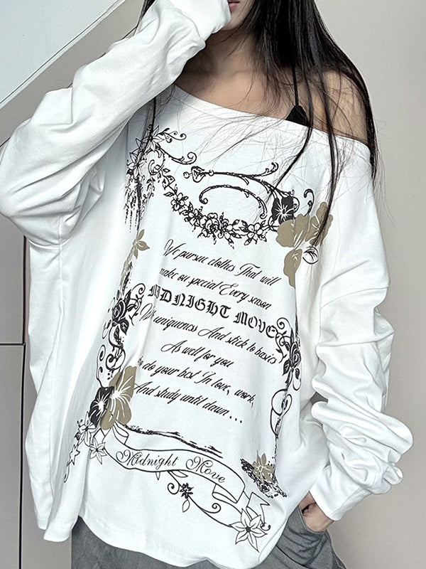 Ethnic Floral Print  Oversized Long Sleeve