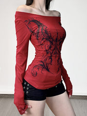 Retro Floral Print Long Sleeve