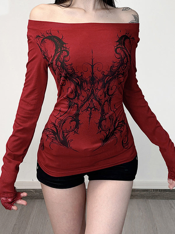 Retro Floral Print Long Sleeve