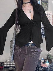 Drawstring Slimming Long Sleeve