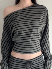 Stripe Loose Oversized Long Sleeve