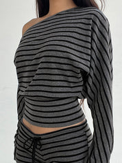 Stripe Loose Oversized Long Sleeve