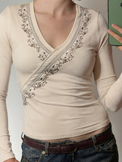 Retro Floral Print Long Sleeve