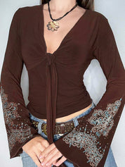 Ethnic Floral Print Long Sleeve