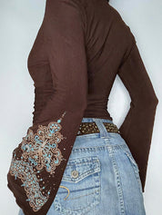 Ethnic Floral Print Long Sleeve